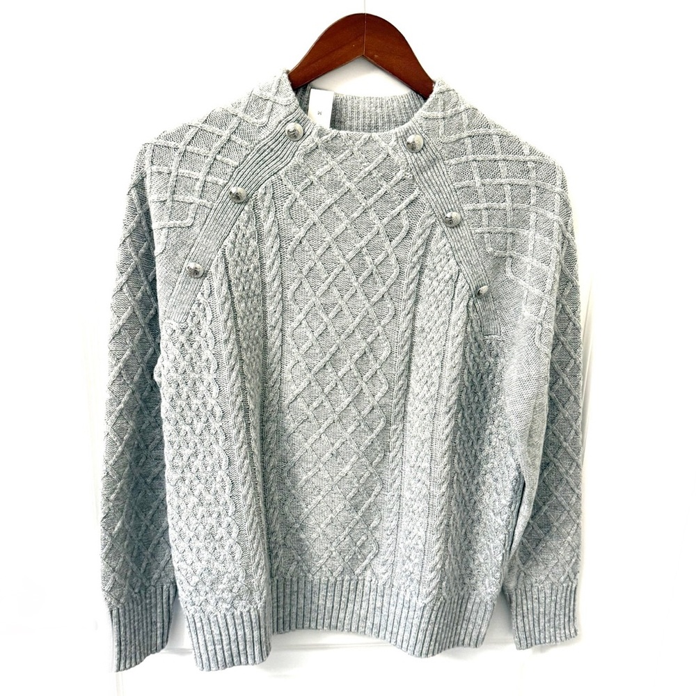 Talbots Mockneck Cable Knit Sweater NWT Size Medium